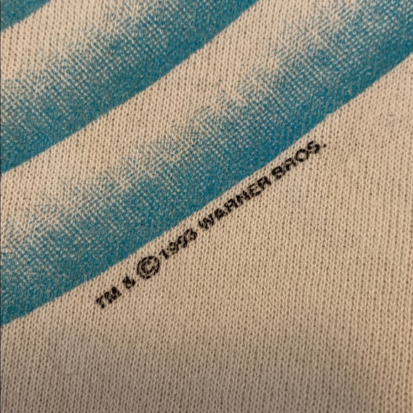 VTG 90s Looney Tunes Double Side Crewneck Sweater Sweatshirt bullseye oversized - Picture 16 of 17